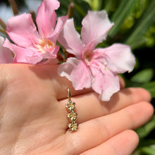 Load image into Gallery viewer, Three small plumeria flowers vertical pendant 
