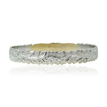 Load image into Gallery viewer, Two-Tone Deep Cut Maile 10mm Hawaiian Heirloom Bangle with engraving