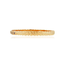 Load image into Gallery viewer, Scalloped Shiny Maile & Hibiscus 6mm Bangle Bracelet in 14K Pink Gold