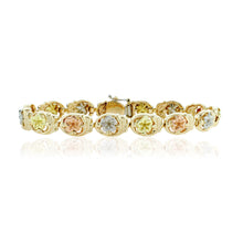 Load image into Gallery viewer, Multicolor Hawaiian Plumeria Link Bracelet in 14K Gold