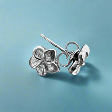 Load image into Gallery viewer, Hawaiian Plumeria Pierced Earrings in 14K White Gold