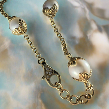 Load image into Gallery viewer, Diamond Clasp on Monstera Freshwater Pearl Bracelet in 14K Yellow Gold
