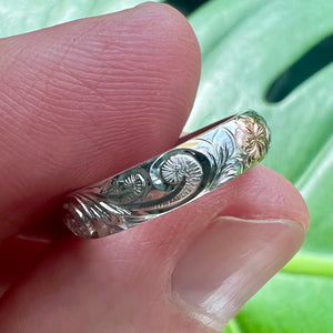 Gold Hawaiian Ring with Engraving