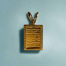 Load image into Gallery viewer, Back of Makana Raised Initial "H" and "T" Pendant in 14K Yellow Gold