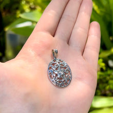 Load image into Gallery viewer, Large Oval Filigree Scroll Pendant in 14K White Gold