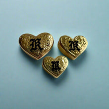 Load image into Gallery viewer, Slider Heart Pendant with initial "K" in 14K or 18K Gold