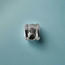 Load image into Gallery viewer, Large Initial "S" Bead Pendant with Hibiscus & Plumeria in 14K White Gold