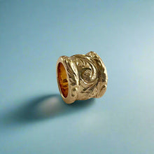 Load image into Gallery viewer, Large Bead Pendant with Old English Design & Border in 14K White Gold