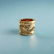 Load image into Gallery viewer, Large Bead Pendant with Old English Design & Border in 14K White Gold