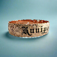 Load image into Gallery viewer, Pukalani 18mm Filigree "Kuuipo" Hawaiian Bangle Bracelet in 14K Pink Gold