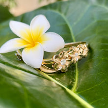Load image into Gallery viewer, Three Diamond Plumeria Hawaiian Bracelet
