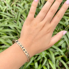 Load image into Gallery viewer, Long Leaf Maile 8mm Hawaiian Bangle in 14K Yellow Gold