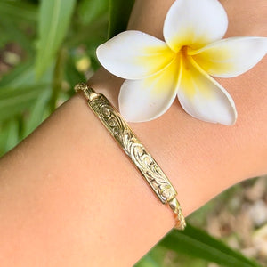 Hawaiian ID bracelet in Yellow Gold
