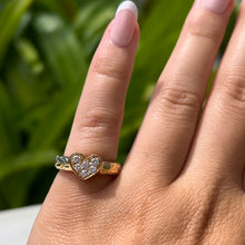 Load image into Gallery viewer, Valentine Diamond Heart Ring with Maile in 14K Yellow Gold