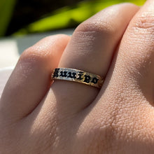 Load image into Gallery viewer, 4mm Flat Enamel Kuuipo Ring with Design in 14 Gold