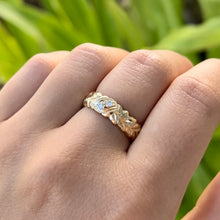 Load image into Gallery viewer, Nihoniho 6mm Ring with Shiny Maile and Single Row Of Diamonds