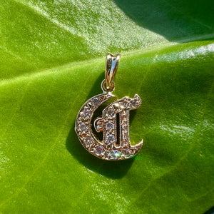 Diamond Initial C Pendant 