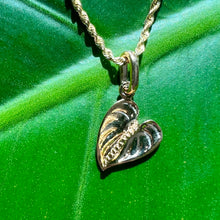 Load image into Gallery viewer, Small Anthurium Flower Pendant in 14K Yellow Gold