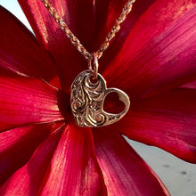 Load image into Gallery viewer, Medium Flat Heart Pendant in 14K Yellow or Pink Gold
