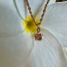 Load image into Gallery viewer, Plumeria charm on a chain in yellow gold
