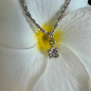 Gold Hawaiian Plumeria charm pendant 