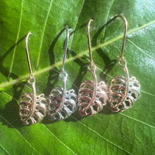 Load image into Gallery viewer, Monstera Leaf Dangle Earrings in 14K Yellow, White, Pink or Green Gold
