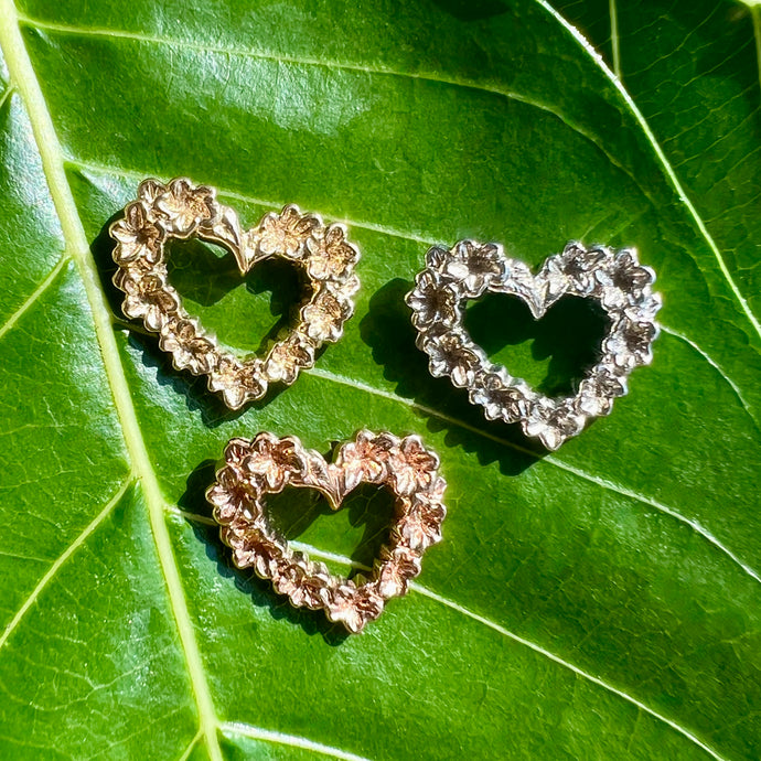 Slanted Hawaiian Heart Earrings