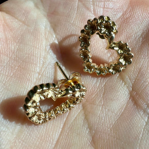 Heart shape plumeria earrings