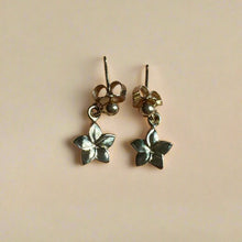 Load image into Gallery viewer, Flat Plumeria Dangle Earrings
