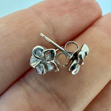 Load image into Gallery viewer, Platinum Plumeria Earrings 
