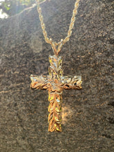 Load image into Gallery viewer, Hawaiian Cross Pendant with Maile and plumeria 
