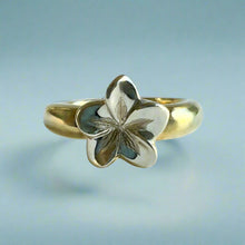 Load image into Gallery viewer, Two-tone Simply Romantic Hawaiian Ring in 14K Gold