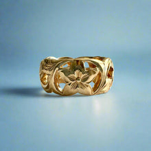 Load image into Gallery viewer, Pukalani Filigree 8mm Hawaiian Ring in 14K Yellow Gold