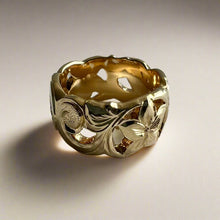 Load image into Gallery viewer, Pukalani Filigree 12mm Ring in 14K Yellow Gold