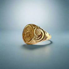 Load image into Gallery viewer, Small Signet with Raised Initial "K" in 14K Yellow Gold