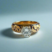 Load image into Gallery viewer, Ali'i 6mm Solitaire Ring with Cubic Zirconia in 14K Yellow Gold in size 8