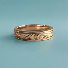 Load image into Gallery viewer, Shiny Old English 4mm Flat Ring in 14K Pink Gold in size 6 3/4