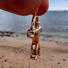 Load image into Gallery viewer, Hawaiian Petroglyph rainbow man pendant for men