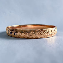 Load image into Gallery viewer, Maile & Hibiscus 8mm "Kuuipo" Bangle Bracelet in 14K Pink Gold in size 7 1/2