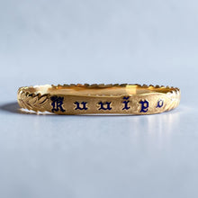 Load image into Gallery viewer, Shiny Maile & Hibiscus 8mm "Kuuipo" Bangle Bracelet in 14K Yellow Gold in size 7 3/4