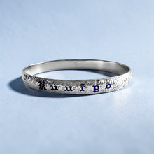 Load image into Gallery viewer, Maile & Hibiscus 8mm "Kuuipo" Bangle Bracelet in 14K White Gold in size 7 1/2