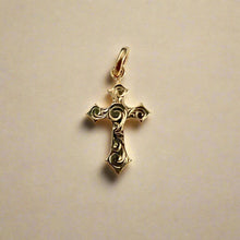 Load image into Gallery viewer, Small Byzantine Cross Pendant in 14K Yellow Gold