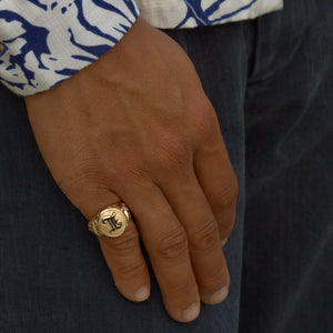 Men's Initial signet ring