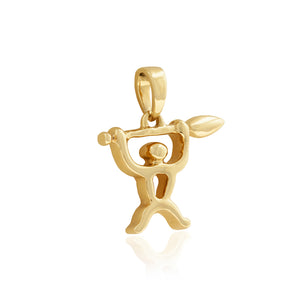 Gold petroglyph pendant of Paddler
