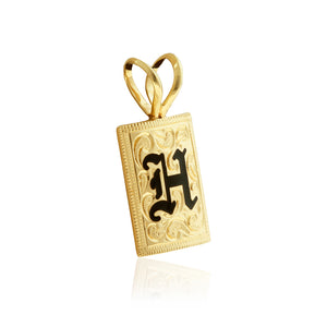 Initial H Pendant with Engraving 