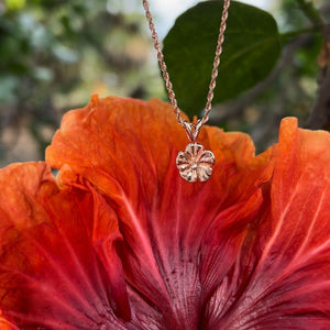 Gold Hawaiian Hibiscus pendant 