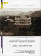 Load image into Gallery viewer, Example of a page from Hawaiian Heirloom Jewelry book with a picture of Honolulu's Iolani Palace in the late 1800s