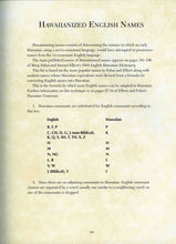 Load image into Gallery viewer, Example of a page from Hawaiian Heirloom Jewelry book with a Hawaiianized English Names