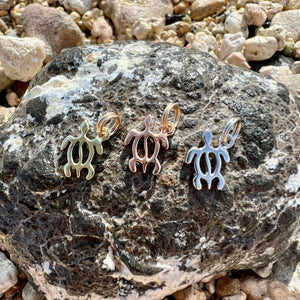 Hawaiian Petroglyph Turtle Charm Pendants