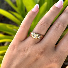 Load image into Gallery viewer, Two-tone Something Romantic Hawaiian Flower Ring with Diamond in 14K Green & Pink Gold